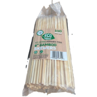 BAMBOO SKEWERS 6"   100pcs  PKT