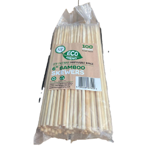 BAMBOO SKEWERS 6"   100pcs  PKT