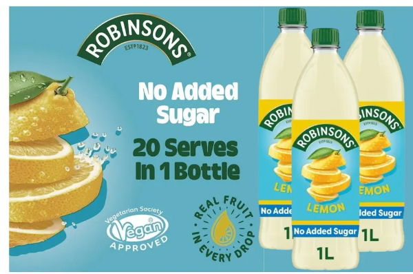 Robinson lemon squash 12X 1lt case