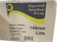 DISPO PP SALAD BOWL LIDS (300) to fit 750ml