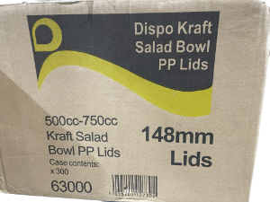 DISPO PP SALAD BOWL LIDS (300) to fit 750ml