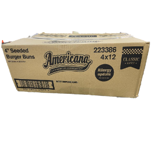 Sunnex American Burger Seeded Bun 4" 4x12Psc Box