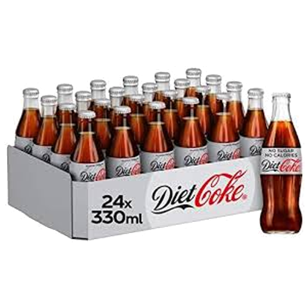 Diet Coca Cola 24x330Ml - Glass Bottle