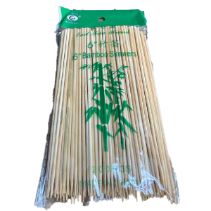 BAMBOO SKEWERS 6"  200pcs  PKT