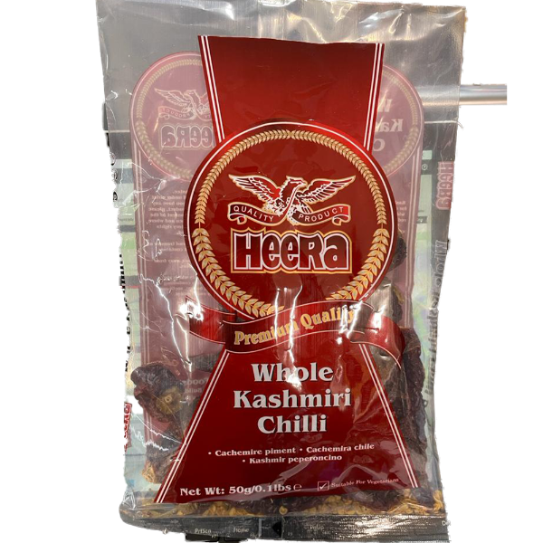 Heera Kashmiri Chilli Whole 50g Pkt