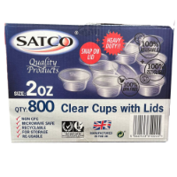 Satco Cup & Lid 2oz Plastic Micro Case