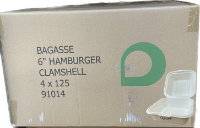 DISPO 6" BAGASSE BURGER BOX (500)